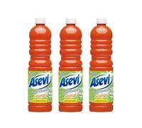 Asevi Concentrated Floor Cleaner Liquid Orange Scent - Fresh and Powerful Cleaning for Laminate, Stone and Hard Surfaces - Multipack 3 x 1L Bottles