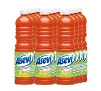Asevi Concentrated Floor Cleaner Liquid Orange Scent - Fresh and Powerful Cleaning for Laminate, Stone and Hard Surfaces - Multipack 12 x 1L Bottles