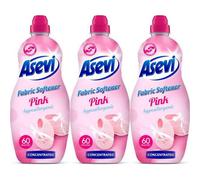 Asevi Fabric Softener, Laundry Conditioner, Liquid Fabric Softener, 1.5L, 60 Washes, Pink (Pack Of 3)