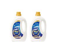 Asevi Max Bright Hypoallergenic Laundry Detergent - Brilliant Clean and Powerful Stain Removal - Effective from 20 Degrees - 50 Washes - 2500 ml (Pack of 2)