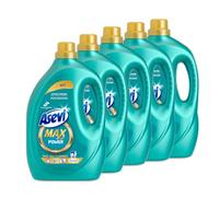 Asevi Max, Hypoallergenic Bio Laundry Detergent, Concentrated Liquid Washing Cleanser, Power, 50 Washes, Multipack of 5 X 2500ml
