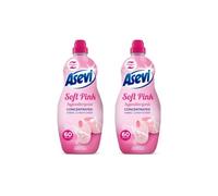 Asevi Soft Pink Hypoallergenic Concentrated Fabric Conditioner with Floral Talc Scent - Gentle Care for Sensitive Skin - 60 Washes in 1380 ml (Pack of 2)
