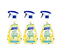 Asevi White Vinegar Cleaning Spray - Multipurpose Surface Cleaner for Limescale Grease & Glass with Lemon Scent - Multipack 3 x 750 ml