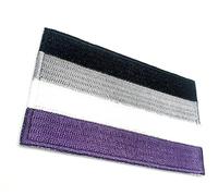 Asexual Aces Pride Iron On Embroidery Patch Flag Embroidered Fabric Sew On Transfer for Clothes 8cm x 5cm Rectangle Pack of 1