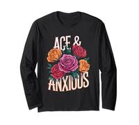 Asexual and Anxious Butterflies and Roses Long Sleeve T-Shirt