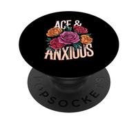 Asexual and Anxious Butterflies and Roses PopSockets Adhesive PopGrip