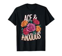 Asexual and Anxious Butterflies and Roses T-Shirt