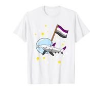 Asexual Hammerhead Shark in Space Ace Pride Value Graphic T-Shirt, Men, White, L