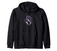 Asexual Pride Anatomical Heart Subtle Ace Identity Aesthetic Zip Hoodie