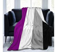 Asexual Pride Flag Flannel Fleece Throw Blankets for Bed Sofa Living Room Soft Blanket Warm Cozy Fluffy Throw Plush Blanket