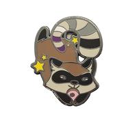 Asexual Raccoon Enamel Lapel Pin | Chibi Trash Panda Ace Pride Hard Enamel Pin, Metal, no gemstone