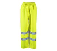 asfashion online Womens Hi Vis Elasticated Waist Over Trousers Ladies High Viz Work Wear Safety Trousers (Yellow UK 10)