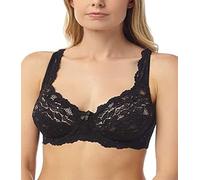 asfashion online Womens Non Wired Firm Control Soft Cup Bra Floral Lace Brassieres Non Padded Underwear Bra (Floral Lace Black 40DD)