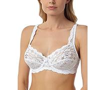 asfashion online Womens Non Wired Firm Control Soft Cup Bra Floral Lace Brassieres Non Padded Underwear Bra (Floral Lace White 44D)