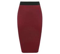 asfashion online Womens Plain Stretchy Tube Wiggle Pencil Midi Skirt Ladies Fancy Bodycon Office Skirt Black UK 12-14