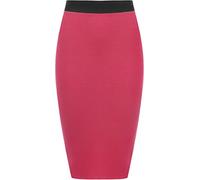asfashion online Womens Plain Stretchy Tube Wiggle Pencil Midi Skirt Ladies Fancy Bodycon Office Skirt Yellow UK 16-18
