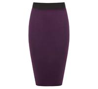 asfashion online Womens Plain Stretchy Tube Wiggle Pencil Midi Skirt Ladies Fancy Bodycon Office Skirt Black UK 12-14