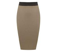 asfashion online Womens Plain Stretchy Tube Wiggle Pencil Midi Skirt Ladies Fancy Bodycon Office Skirt Black UK 12-14
