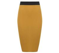 asfashion online Womens Plain Stretchy Tube Wiggle Pencil Midi Skirt Ladies Fancy Bodycon Office Skirt Black UK 12-14