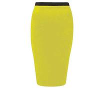 asfashion online Womens Plain Stretchy Tube Wiggle Pencil Midi Skirt Ladies Fancy Bodycon Office Skirt Black UK 12-14
