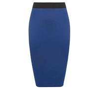 asfashion online Womens Plain Stretchy Tube Wiggle Pencil Midi Skirt Ladies Fancy Bodycon Office Skirt Black UK 12-14