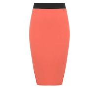 asfashion online Womens Plain Stretchy Tube Wiggle Pencil Midi Skirt Ladies Fancy Bodycon Office Skirt Black UK 12-14