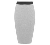 asfashion online Womens Plain Stretchy Tube Wiggle Pencil Midi Skirt Ladies Fancy Bodycon Office Skirt Black UK 12-14