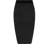 asfashion online Womens Plain Stretchy Tube Wiggle Pencil Midi Skirt Ladies Fancy Bodycon Office Skirt Wine UK 20-22