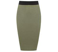 asfashion online Womens Plain Stretchy Tube Wiggle Pencil Midi Skirt Ladies Fancy Bodycon Office Skirt Black UK 12-14