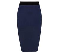 asfashion online Womens Plain Stretchy Tube Wiggle Pencil Midi Skirt Ladies Fancy Bodycon Office Skirt Black UK 12-14