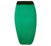 asfashion online Womens Plain Stretchy Tube Wiggle Pencil Midi Skirt Ladies Fancy Bodycon Office Skirt Black UK 12-14
