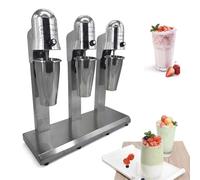 Asfgchh 3 Heads Milkshake Maker 18000RMP Electric Milkshake Maker Machine Stainless Steel Commercial Milk Shake Maker with 3 x 800ml Cup Malt Mixer Drink Blender Milk Tea Shaker,180W (3 Head)