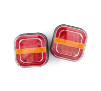 Asfgchh Car Rear Lights 2Pcs 12V 24V 4inch Square Led Trailer Tail Lamp Brake Flowing Turn Signal Blinker License Plate for Truck Pickup Van Bus