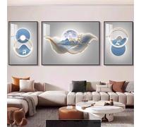 Asfgchh Framed Modern Luxury Gold Wall Art, High-End Triple Combination Mural for Living Room, Large Sofa Background Decoration, Hallway, Bedroom(J,60 * 80+80 120/23.6 31.5+31.5 47.2)