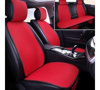 Asfgchh Linen Car Seat Covers for Cars for Toyota Hilux (AN120/AN130) 8.Gen 2015-2024, Universal Front and Back Seat Protector, Soft & Breathable Non-Slip Auto Accessories Durable, Red