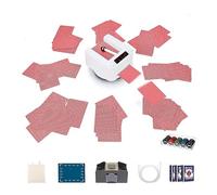 Asfgchh Machine de distribution cartes automatique rotative à 360 °, avec mélangeur/nappe/poker * 3/jetons 100 pièces, machine séparation portable, mélangeur jouer rechargeable