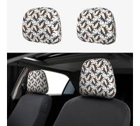 ASFgda 2pcs Car Headrest Trotting Flat Coated Retrievers Paw Print Cover,Reusable Flexible Headrest Protector,Universal Headrest Anti-Dirty Covers
