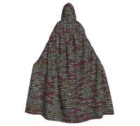 ASFgda Adult Hooded Halloween Programmer Programming Code Print Cloak | Unisex Cape, Fancy Dress For Witch Vampire Wizard Cosplay, Medieval Renaissance Full Length Robe For Carnival Party Stage
