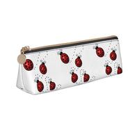 ASFgda Art Ladybug Tracks Print Triangle Pencil Case,Zippered Pen Pouch for Stationery,Makeup,School,Office & Travel