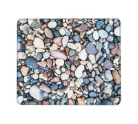 ASFgda Beach Colored Pebbles Print Mouse Pad With Stitched Edge,Comfortable Mouse Pad With Non-Slip Rubber Base For Computer/Cafe/Home/Office