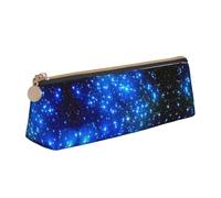 ASFgda Blue Shining Stars Print Triangle Pencil Case,Zippered Pen Pouch for Stationery,Makeup,School,Office & Travel