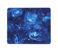 ASFgda Blue Universe Space Galaxy Print Mouse Pad With Stitched Edge,Comfortable Mouse Pad With Non-Slip Rubber Base For Computer/Cafe/Home/Office