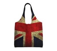 ASFgda Canvas British Flag Print Tote Bag,Reusable Grocery Shopping Bag,Large Capacity Shoulder Bag For Daily Use,Travel,Beach