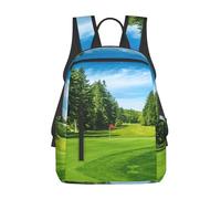 ASFgda Casual Golf Course Lawn Print Backpack For Men And Women,Durable,Lightweight Travel Back Pack,Ergonomic Shoulder Straps