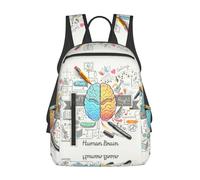 ASFgda Casual Human Brain Print Backpack For Men And Women,Durable,Lightweight Travel Back Pack,Ergonomic Shoulder Straps