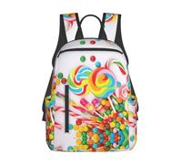 ASFgda Casual Sweet Candy Backdrop Print Backpack For Men And Women,Durable,Lightweight Travel Back Pack,Ergonomic Shoulder Straps