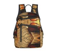 ASFgda Casual Violin And Book Print Backpack For Men And Women,Durable,Lightweight Travel Back Pack,Ergonomic Shoulder Straps