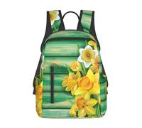 ASFgda Casual Yellow Daffodils Flowers Print Backpack For Men And Women,Durable,Lightweight Travel Back Pack,Ergonomic Shoulder Straps
