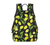 ASFgda Casual Yellow Fresh Lemons Print Backpack For Men And Women,Durable,Lightweight Travel Back Pack,Ergonomic Shoulder Straps