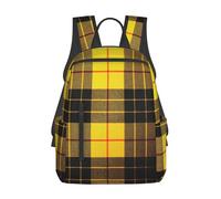 ASFgda Casual Yellow Gray Black Plaid Print Backpack For Men And Women,Durable,Lightweight Travel Back Pack,Ergonomic Shoulder Straps